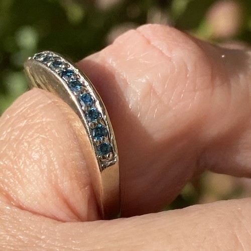 14KT WG LADIES NEW NOS 1/2CT TW ENHANCED BLUE DIAMOND SWIRL BAND GVT1-6 - Picture 6 of 12