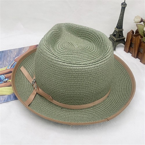 Panama Style Sonnenhut knautschbar breite Krempe Sonnenhut Fedora Stroh Strand Sommerhut - Bild 11 von 20
