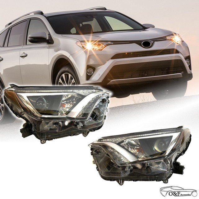 For 2016 2018 Toyota Rav4 Halogen Projector Headlights Left Right Pair