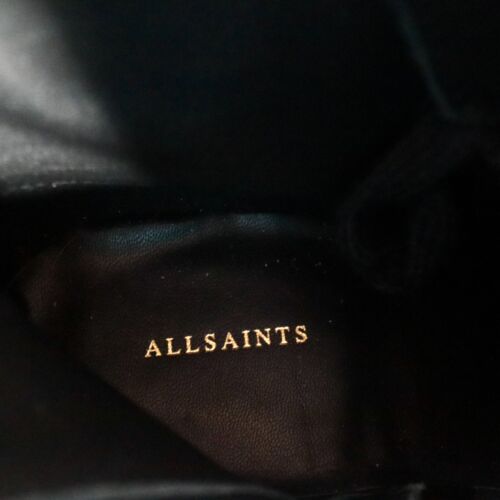 AllSaints Donita Women's Black Patent Leather Combat Boots Size EUR 38 US 8 NEW - Picture 9 of 13
