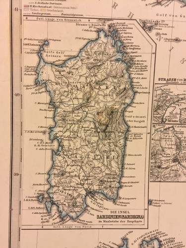 Antique Italy Stielers 19th Century Copper Map Engraving (In German) 1869 - Picture 5 of 12