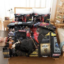 3D Crazy Bull Riding Quilt Cover Set Duvet Cover Bedding Pillowcases