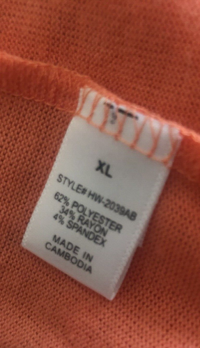 New ZENANA OUTFITTERS Sz XL Fine KNIT Coral Orange Cardigan SWEATER Snap Pkt - Picture 13 of 14