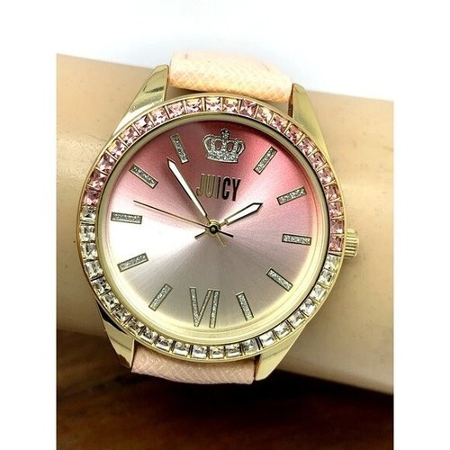Juicy By Juicy Couture Women's Watch JC/5032 Quartz Pink Dial Gold Leather Band - Picture 9 of 13