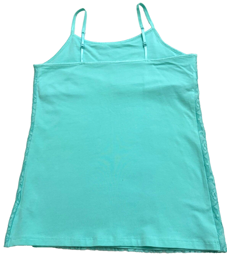 SO Strappy Cami Top Girls Size 16 Aqua Blue Lace Front Built In Shelf Bra NWT - Picture 5 of 7