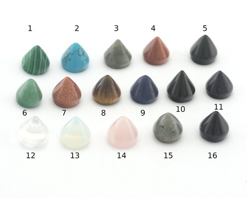 Multi color Stone cabochons Cone shape Gemstones 10.5x11mm (10mm setting) 2315 - Bild 2 von 6