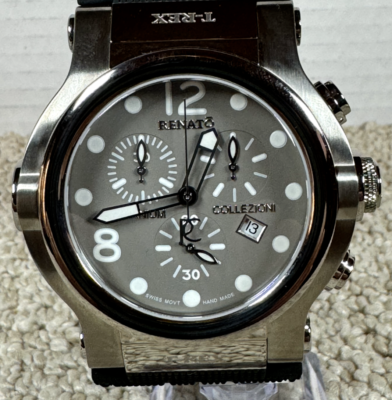 Renato T-Rex Mens Swiss Chronograph Diver Watch Titanium Onyx New