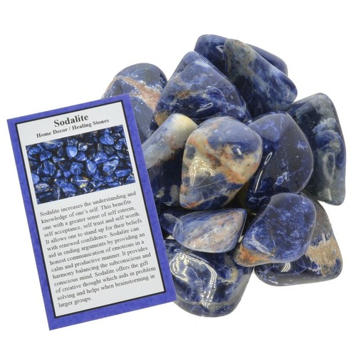 Piedras caídas de sodalita de 3 libras - grado 1 - grandes - 1,25"" a 1,75"" Avg. - Imagen 2 de 3