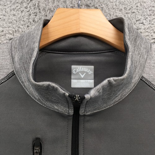 Callaway Mock Neck Sweatshirt Mens XXL Gray Quarter Zip Dolman Sleeve Zip Pocket - Picture 5 of 24