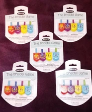 Lot of 5 Dreidel Game Rite Lite Painted Wood 1.5" inch Chanukah Toy Hanukkah