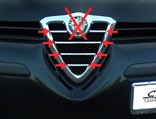 für Alfa Romeo 156 & SW Typ 932 - 3M Chrom Zierleisten für Kühlergrill Scudetto - Bild 2 von 8