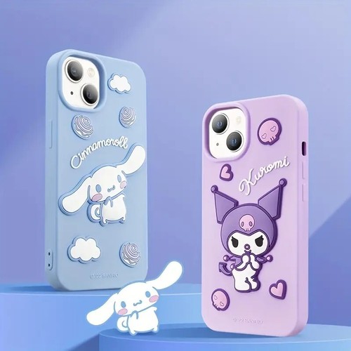 Saniro Silicone Shockproof Phone Case Hello Kitty Cinnamoroll Kuromi for iPhone - Picture 9 of 27