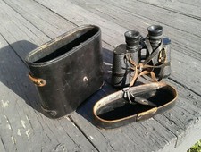 Antique Binoculars w Leather Case Lemaire Fabi Paris Extra Luminous 12X w Case