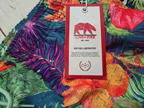 Nuevo Anillo de Fuego Para Hombres Pantalones Cortos Bañador Tucán FLORAL Novedad Talla XL - Imagen 3 de 5