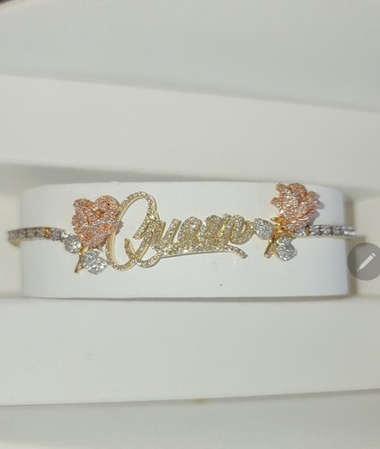 Diamond Qween With Roses Lady's Bracelet - Picture 1 of 5