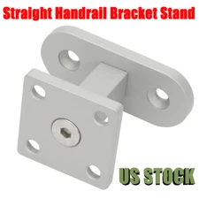 US Modern Straight Handrail Armrest Stand Bracket Kit For Top Of Wood Newel Post