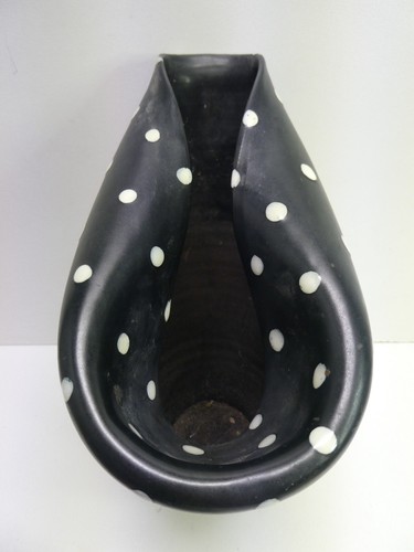 VINTAGE ITALIAN BITOSSI POTTERY MID CENTURY SPOTTED ORGANIC FOLDED VASE - Picture 3 of 9