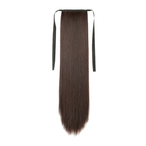 Natural clip on hairpiece braid ponytail hair extension straight 17.72inch - Picture 2 of 4