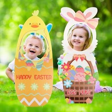 2 PCS Easter Face Yard Signs Decorations Large Easter Yard Signs Cute Bunny ...