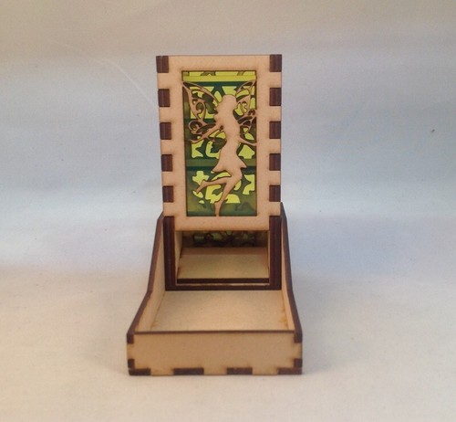 Fairy Dice Tower and Tray Neon Green Acrylic Window COMPACT DESIGN Laser Cut - Picture 2 of 6