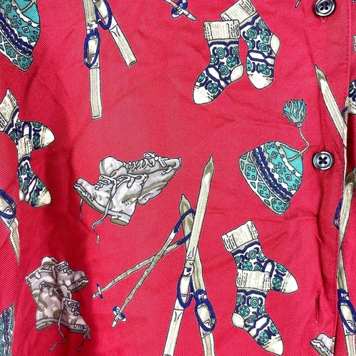 Eddie Bauer rote Bluse Knopfleiste Ski Hüte Stiefel Tasche Langarm Damen XXL - Bild 3 von 10