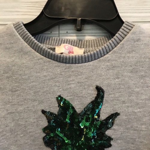Gianni Bini Girl's Size 6X Grey Pineapple Sequin Sweatshirt Crewneck Pullover - Picture 5 of 9