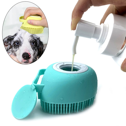 Pet Bath Brushes Puppy Dog Cat Bath Massage Gloves Brush Soft Safety Silicone - Bild 2 von 5