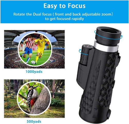Monocular Telescope, 18X62 High Power HD Waterproof with Tripod and Phone Clip - Picture 4 of 9