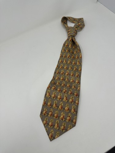 TOMMY BAHAMA Handmade Silk Tie Men's 58" x4 Yellow/ green silk - Picture 3 of 10