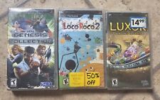 3 PSP GAMES Sega Genesis Collection, NEW IN PACKAGE LOCOROCO 2 and LUXOR