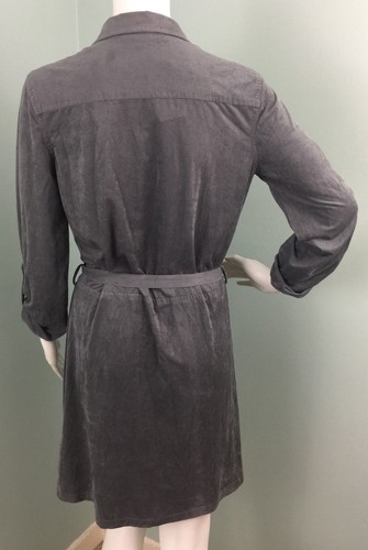 NWT Women's Max Studio 3/4 Sleeve Gray Soft Brushed Belted Shirt Dress Sz Small - Picture 9 of 10