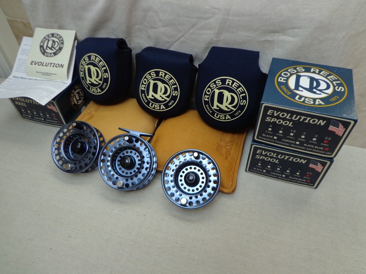 Ross Evolution #3.5 Fly Reel with Two Spare Spools - Slate