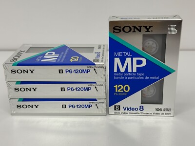 4 Sony Metal MP 120 P6-120MP 8mm Video Cassette NTSC New