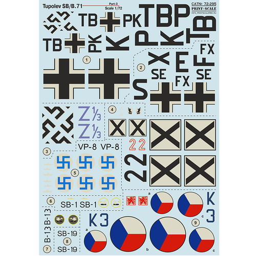 Print Scale 72-295 Decal Flugzeug 1:72 Tupolev SB-2 Katushka Part3 Set1,5 Blätter - Bild 5 von 24