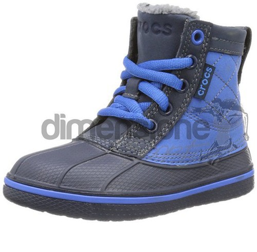 STIVALI BAMBINO CROCS TG 33 SCARPE STIVALETTI J2 ALLCAST LEATHER DUCK BOOT 14473 - Foto 5 di 6