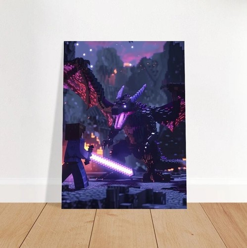 Minecraft Ender Drache Poster - Gamer Deko - Minecraft Wandbilddruck - Video - Bild 3 von 3