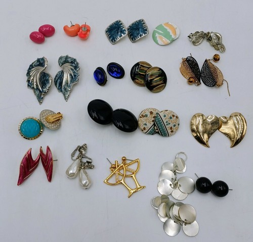 Vintage Modeschmuck Konvolut Clip-on & normale Ohrringe. Lot #2. gebraucht - Bild 3 von 12