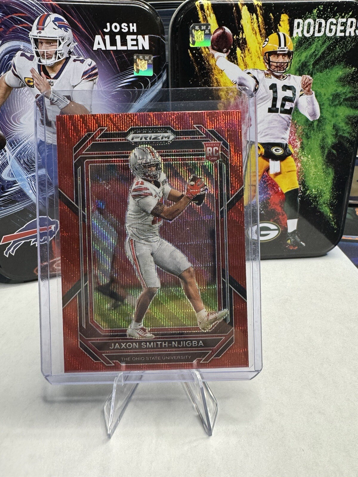 2023 Panini Prizm Draft Picks #135 Jaxon Smith-Njigba (RC) Red Wave
