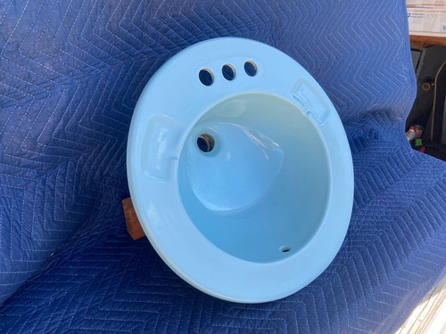Vintage P Jackson Blue Drop in Sink - Picture 8 of 22