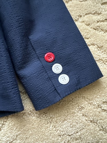 Mayoral Boys Seersucker size 8 Navy blue blazer NWT - Picture 8 of 8