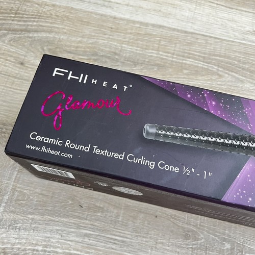 FHI Heat Glamour Ceramic Round Textured Curling Cone 1/2" - 1"  - Picture 2 of 5