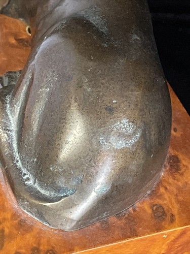 Bronze Greyhound Sculpture on Burlwood Base - Picture 7 of 11