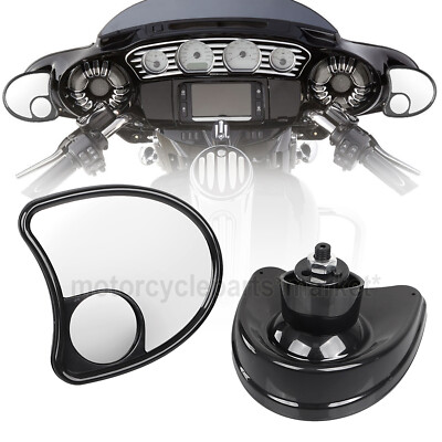 Black Split Vision Fairing Mount Mirrors Mirror For Harley Touring Street Glide