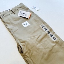 Old Navy Boy's Tan Kahki Casual Dress Pants Straight Leg Plus Size 14 Flex NEW