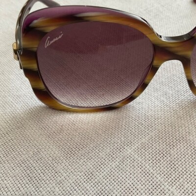 •Gucci Brown Violet Horn GG3189/S Sunglasses GUCCI GG1593S 003 Gold Pink Violet Women main image 4