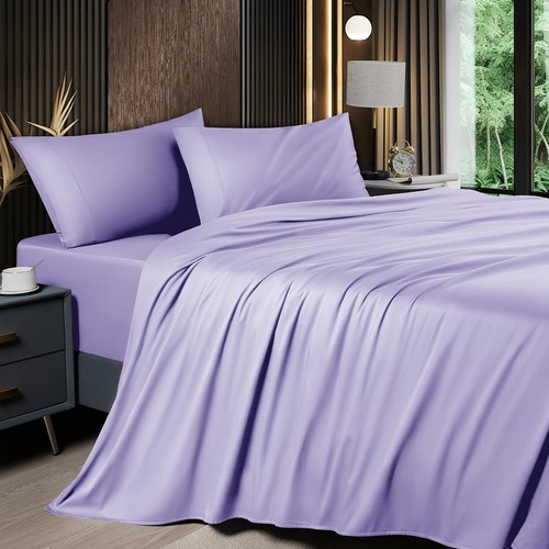 Queen 4 Piece Cooling Sheet Set Bamboo Rayon Blend Deep Pocket 16in Soft - Picture 40 of 67