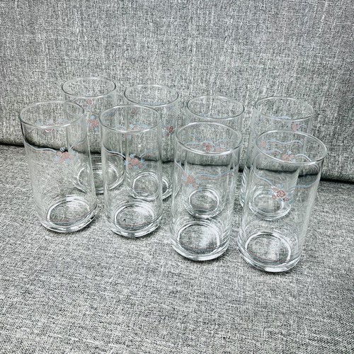 Set of 8 Corning Corningware Corelle English Breakfast Iced Tea Glasses Tumblers - Picture 5 of 7