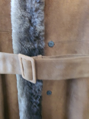 Vintage Lisal Melbourne 1970s Afghan Suede Coat with Lambs Wool Cuffs Collar SzS - Picture 5 of 16
