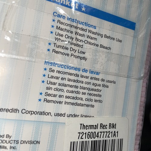 New Nos Riegel Thermal Receiving Blanket Pink 100% Cotton American Baby Vintage - Picture 6 of 6