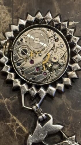 Vintage Womens WYLER,pendant watch,15j,Sterling,rhinestones,RUNNING..NICE! - Picture 3 of 4